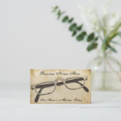 Retro Eyeglasses Grungy Paper Business Card (Standing Front)