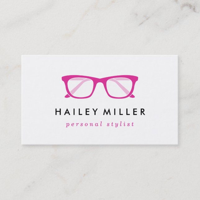 Retro Eyeglasses Stylish Business Card (Front)