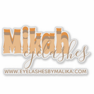 Retro Eyelashes Business Owner Name Sticker