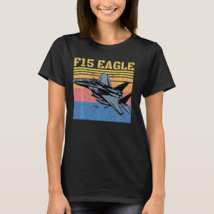 Retro F 15 Eagle Military Jet  F15 Fighter Jet 4th T-Shirt