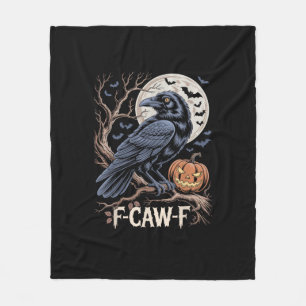 Retro F-Caw-F Bird Crow Funny Crow Bird Cawing Gru Fleece Blanket