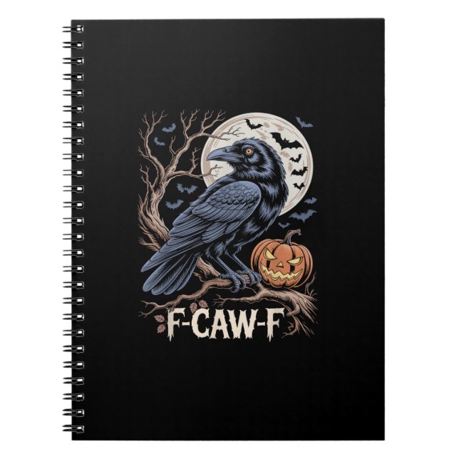 Retro F-Caw-F Bird Crow Funny Crow Bird Cawing Gru Notebook (Front)