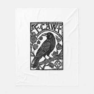 Retro F Caw F Crow Funny Saying Meme Design Fleece Blanket