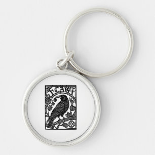 Retro F Caw F Crow Funny Saying Meme Design Keychain