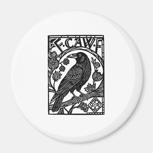 Retro F Caw F Crow Funny Saying Meme Design Magnet (Front)
