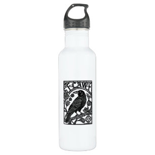Retro F Caw F Crow Funny Saying Meme Design Stainless Steel Water Bottle