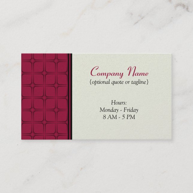 Retro Fab Business Card, Magenta Card (Front)
