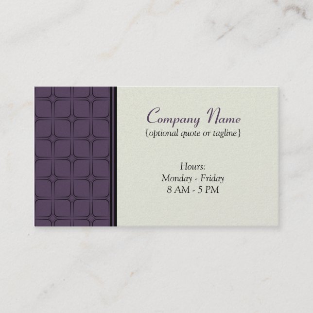 Retro Fab Business Card, Plum Card (Front)