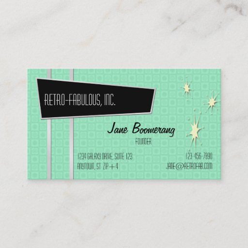 Customizable Retro-Fabulous Horizontal Business Cards