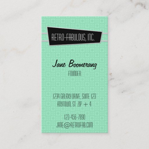 Customizable Retro-Fabulous Vertical Business Card
