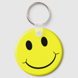 Retro Face Bright Yellow Smile Keychain