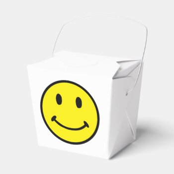 Retro Face Yellow Take Out Container Favor Boxes by hiway9 at Zazzle