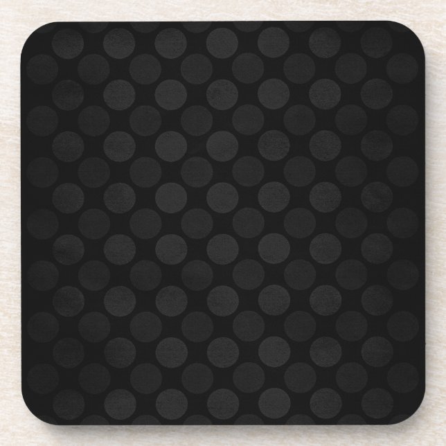 Retro faded black circles pattern beverage coaster (Front)