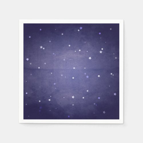 Retro Faded Blue and White Stars Party Paper Napkins