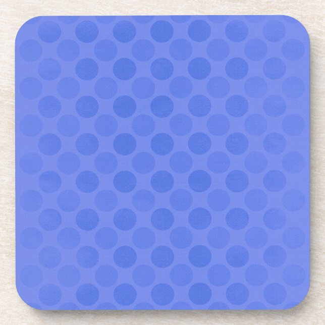 Retro faded blue circles pattern beverage coaster (Front)
