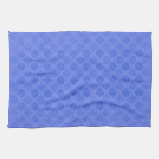 Retro faded blue circles pattern kitchen towel (Horizontal)