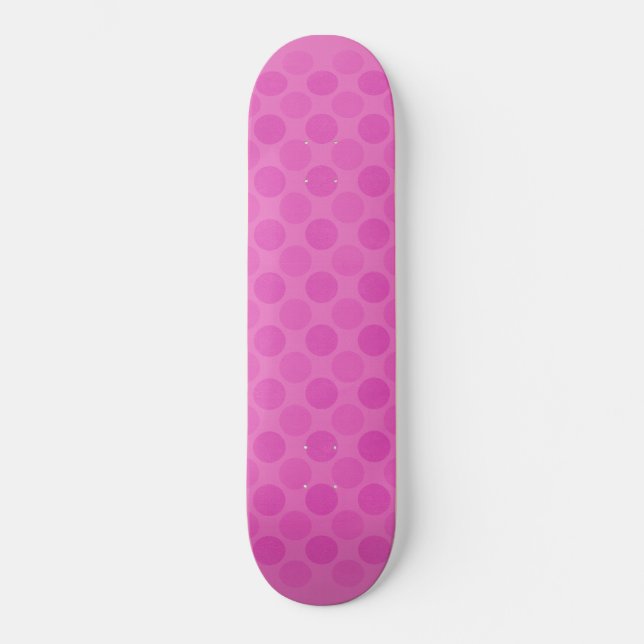 Retro faded pink circles pattern skateboard (Front)