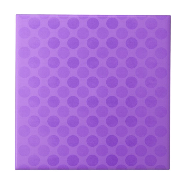 Retro faded purple circles pattern ceramic tile (Front)