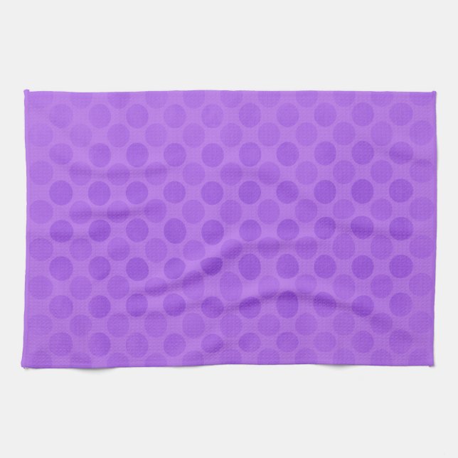 Retro faded purple circles pattern kitchen towel (Horizontal)