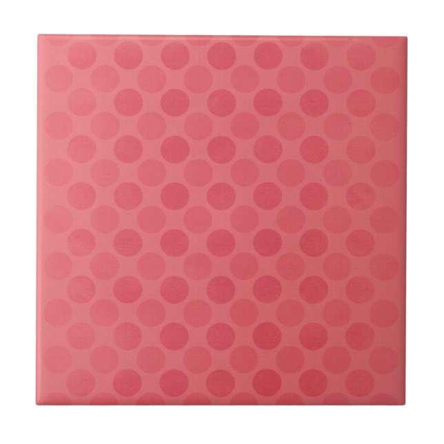 Retro faded red circles pattern ceramic tile (Front)