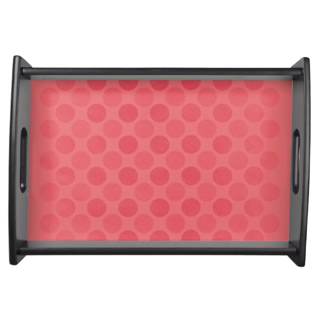 Retro faded red circles pattern serving tray (Front)