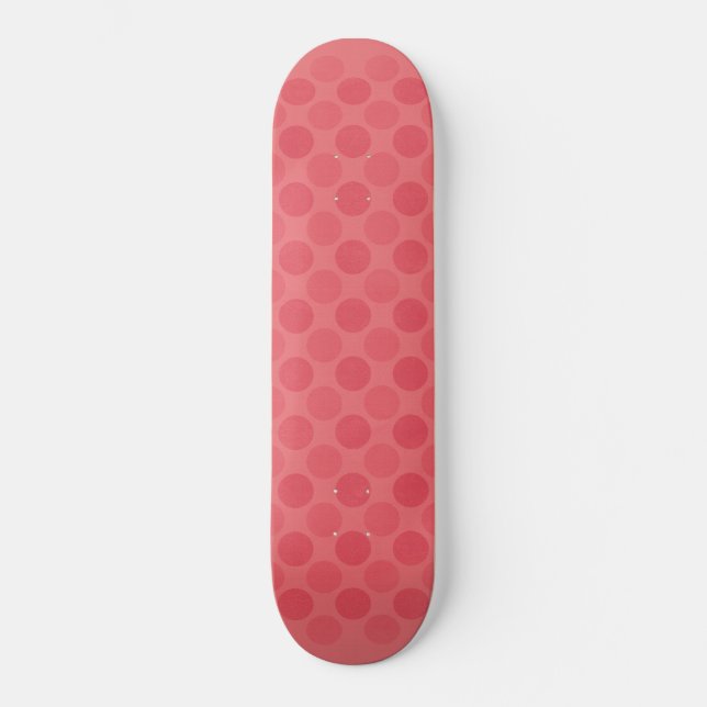 Retro faded red circles pattern skateboard (Front)