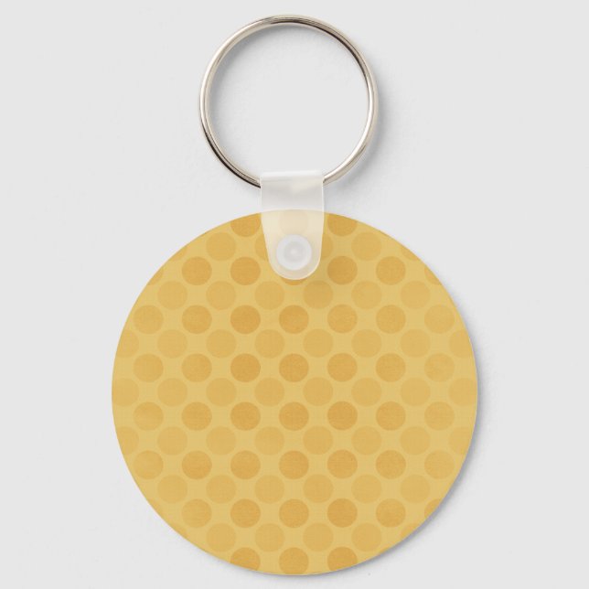 Retro faded yellow circles pattern keychain (Front)