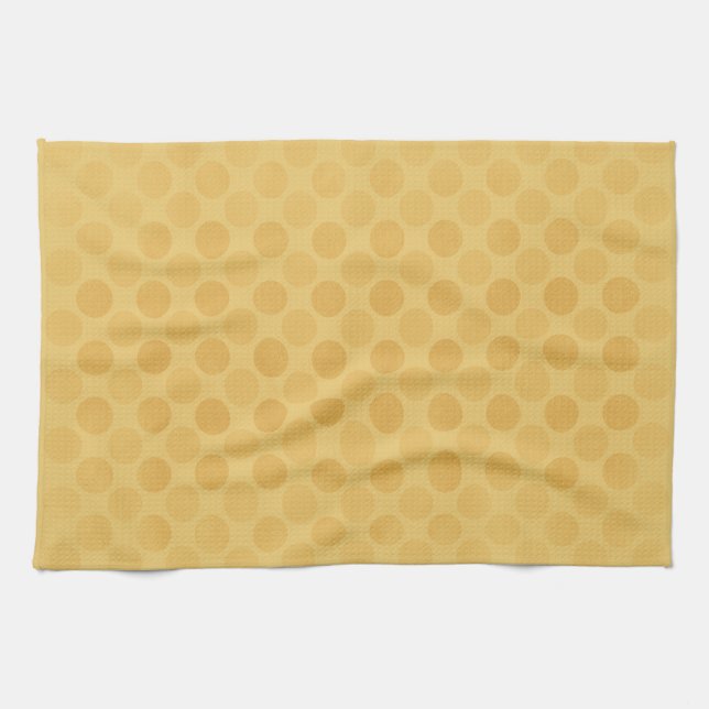 Retro faded yellow circles pattern kitchen towel (Horizontal)