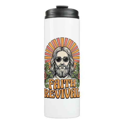 Retro Faith Revival Christian Engraving Vector Thermal Tumbler