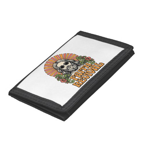 Retro Faith Revival Christian Engraving Vector Trifold Wallet