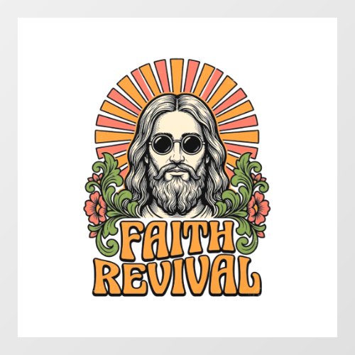 Retro Faith Revival Christian Engraving Vector Window Cling