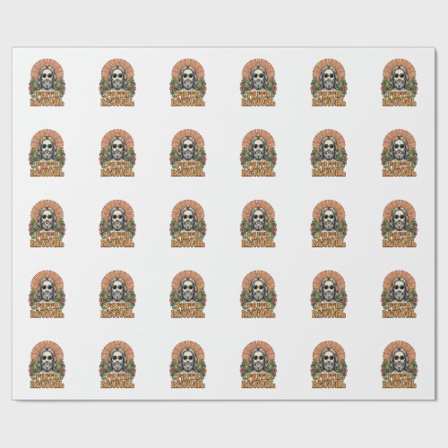 Retro Faith Revival Christian Engraving Vector Wrapping Paper