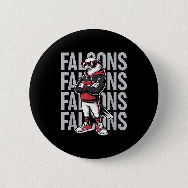 Retro Falcon Gift For Men Women Boys Girls Kids  Button (Front)