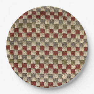 Retro Fall Colors Potholder Style Paper Plates