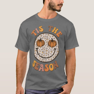 Retro Fall Halloween Tis The Season Pumpkin Smile T-Shirt