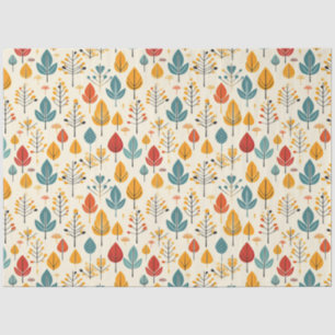 Retro Fall Leaves Autumn Leaves Pattern Tissue Paper