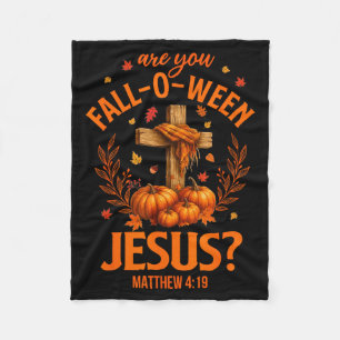 Retro Fall Religious Bible Matthew Are You Fall-o- Fleece Blanket