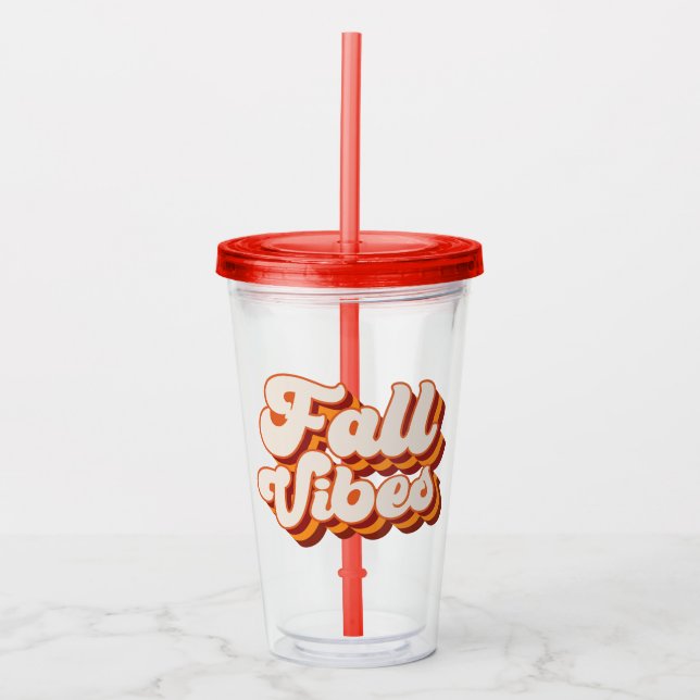 Retro Fall Vibes Acrylic Tumbler (Front)