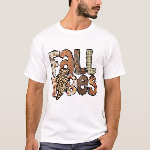 Retro Fall Vibes   Autumn Design Falls Seaon T_Shirt