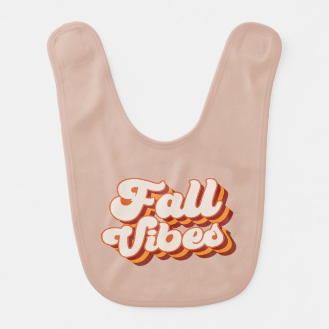 Retro Fall Vibes Baby Bib (Front)