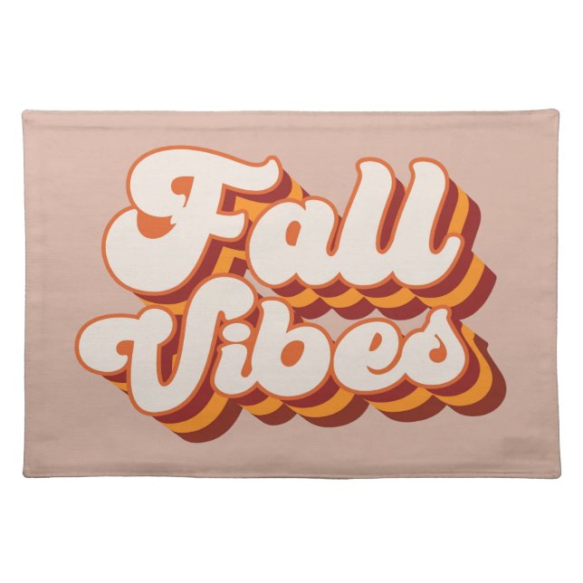 Retro Fall Vibes Cloth Placemat (Front)