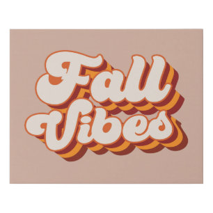 Retro Fall Vibes Faux Canvas Print