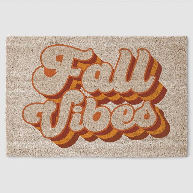 Retro Fall Vibes Fiber Doormat (Front)