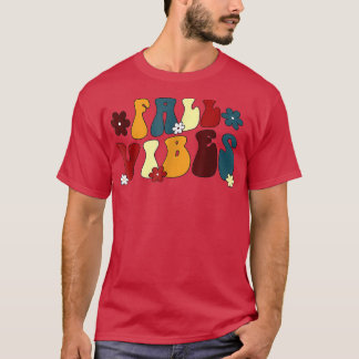 Retro Fall Vibes Happy Fall Yall Autumn Thanksgivi T-Shirt