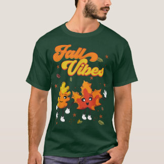 Retro Fall Vibes Happy Fall Yall Autumn Thanksgivi T-Shirt