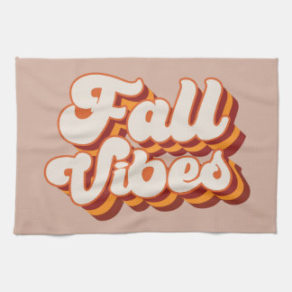 Retro Fall Vibes Kitchen Towel