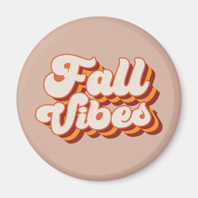 Retro Fall Vibes Magnet (Front)