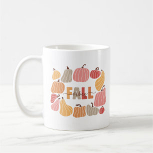 Retro Fall Vibes Mug with Cute Colorful Pumpkins