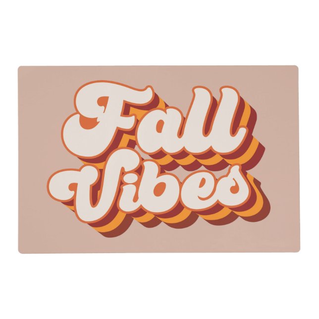 Retro Fall Vibes Placemat (Front)
