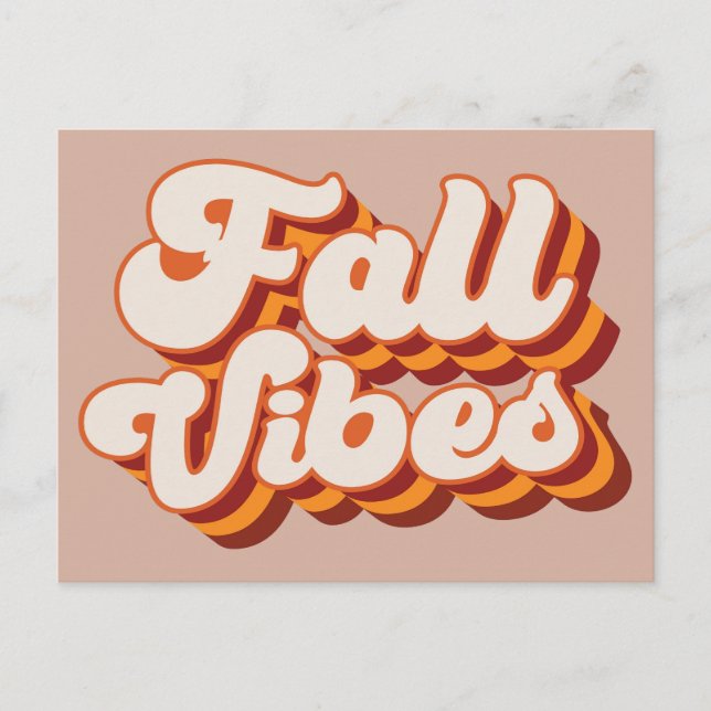 Retro Fall Vibes Postcard (Front)